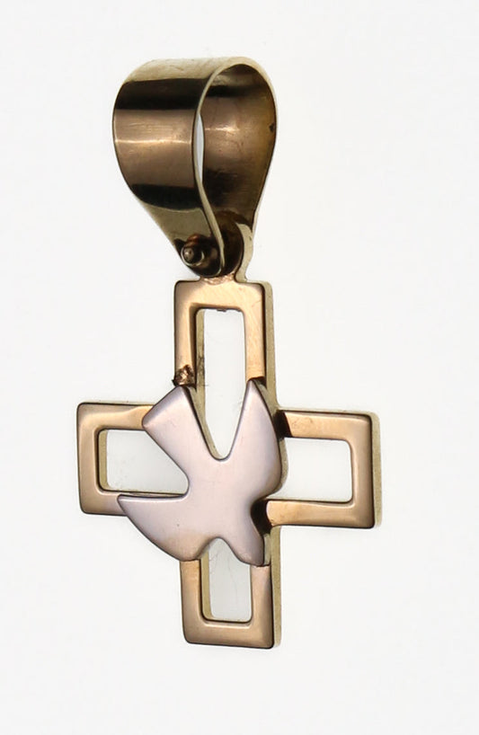 CRUZ ORO 14K ESPIRITU SANTO