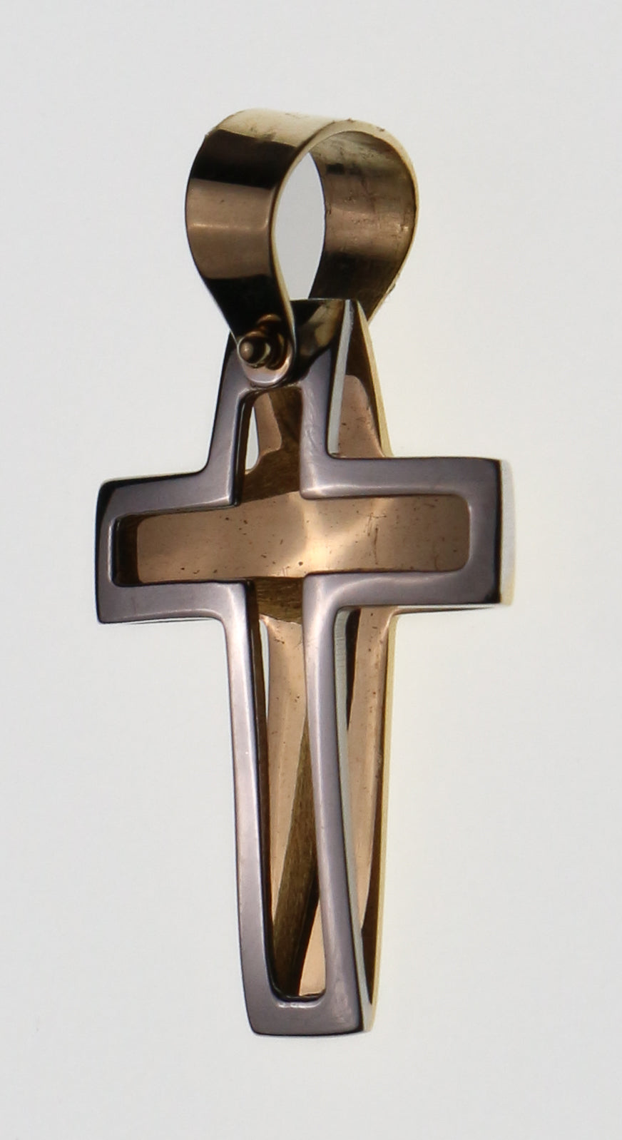 Cruz Lisa 14k Abombada Combinada